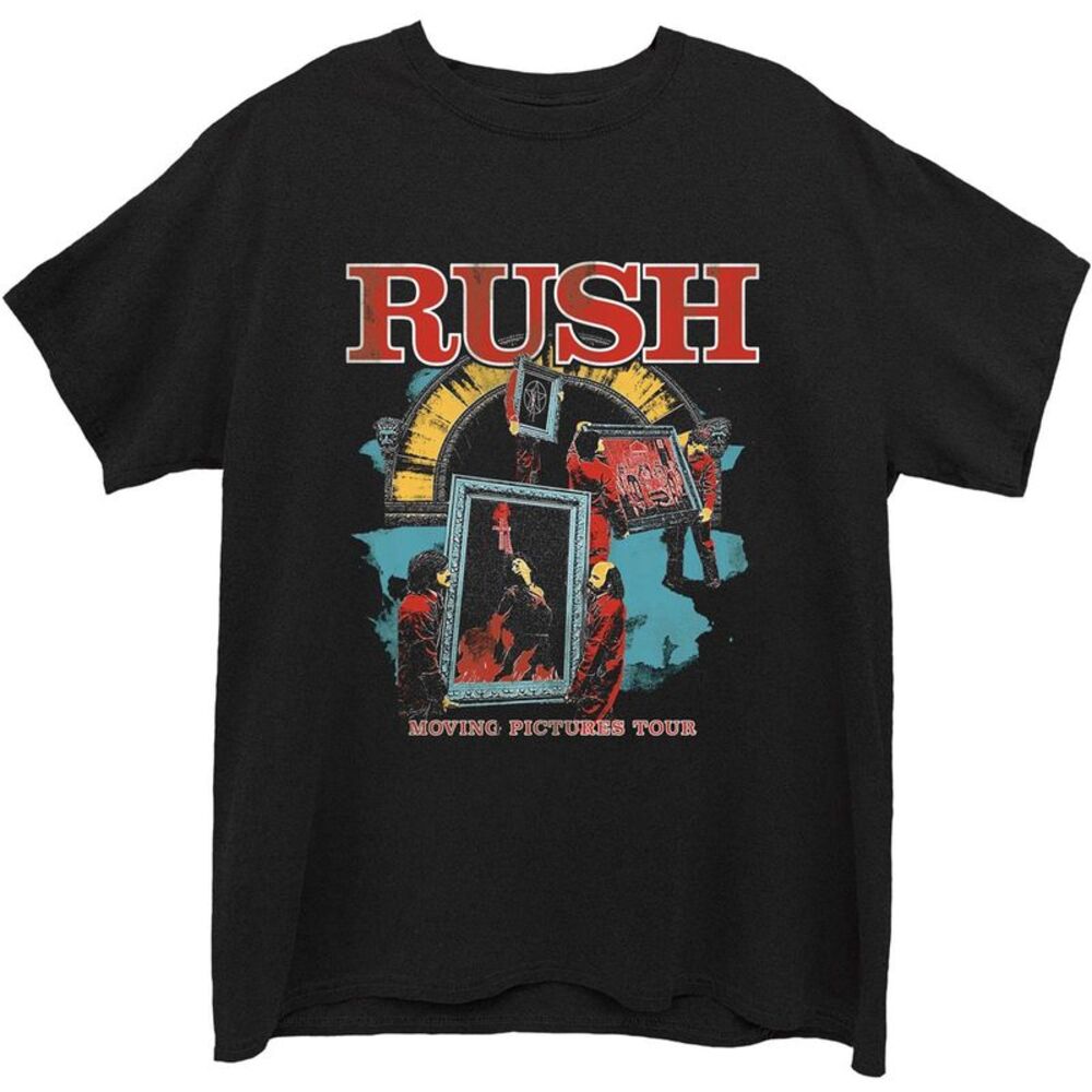 Rush Unisex Adult Moving Pictures Cotton T-Shirt / Black